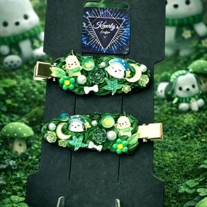 Handmade 🌿🐶 Pochacco Inspired Decoden Hair Clips